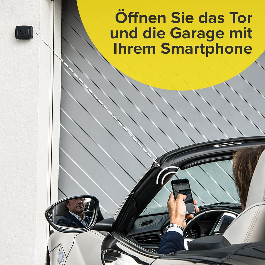 1Control Solo EVO, Drahtloser Bluetooth Toröffner, Garagentoröffner für Mobiltelefon zum Öffnen von