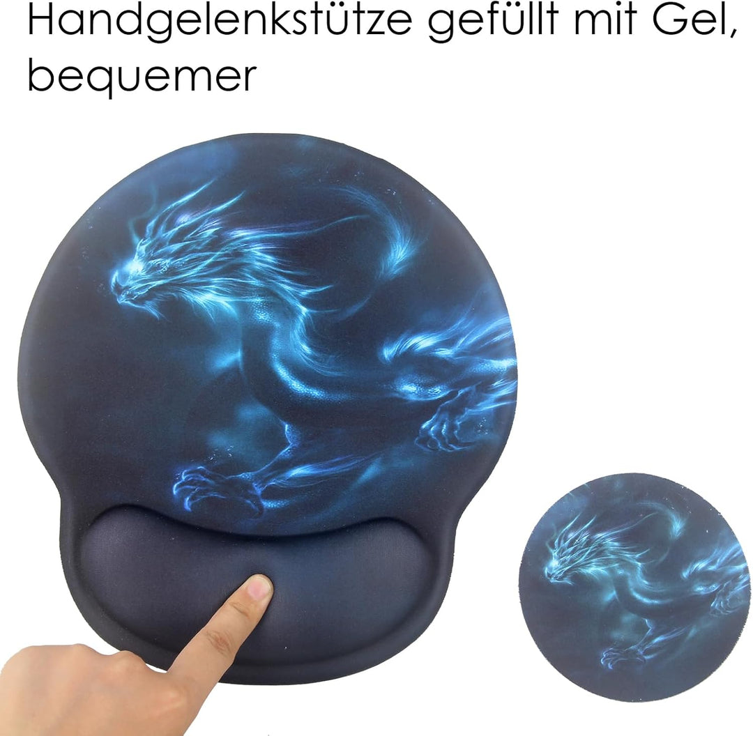 4-in-1 Mauspad Set, Mauspad mit Gelkissen+Handballenauflage Tastatur+Untersetzer+Grosses Mauspad Mou