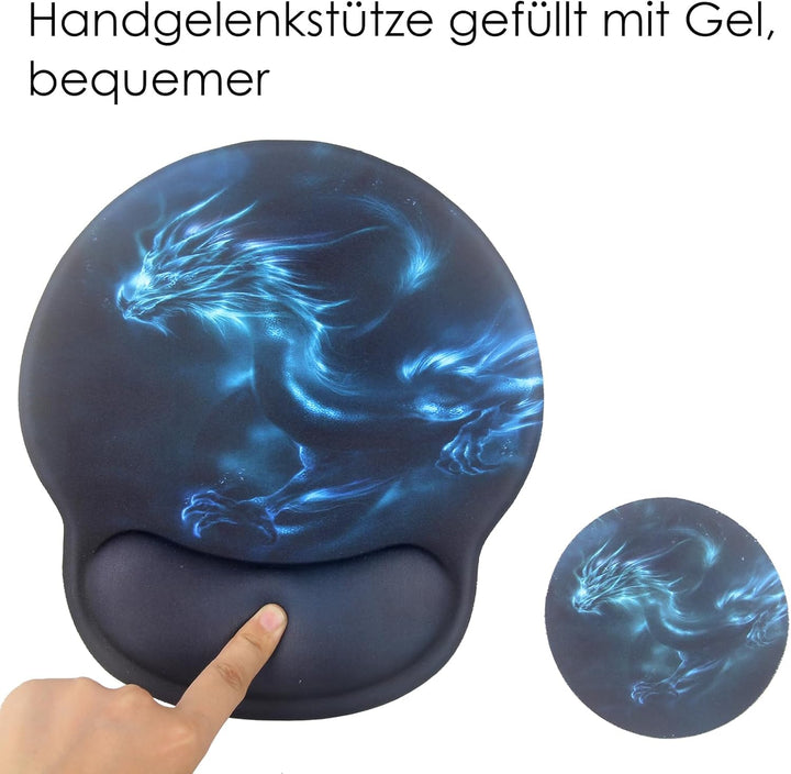 4-in-1 Mauspad Set, Mauspad mit Gelkissen+Handballenauflage Tastatur+Untersetzer+Grosses Mauspad Mou