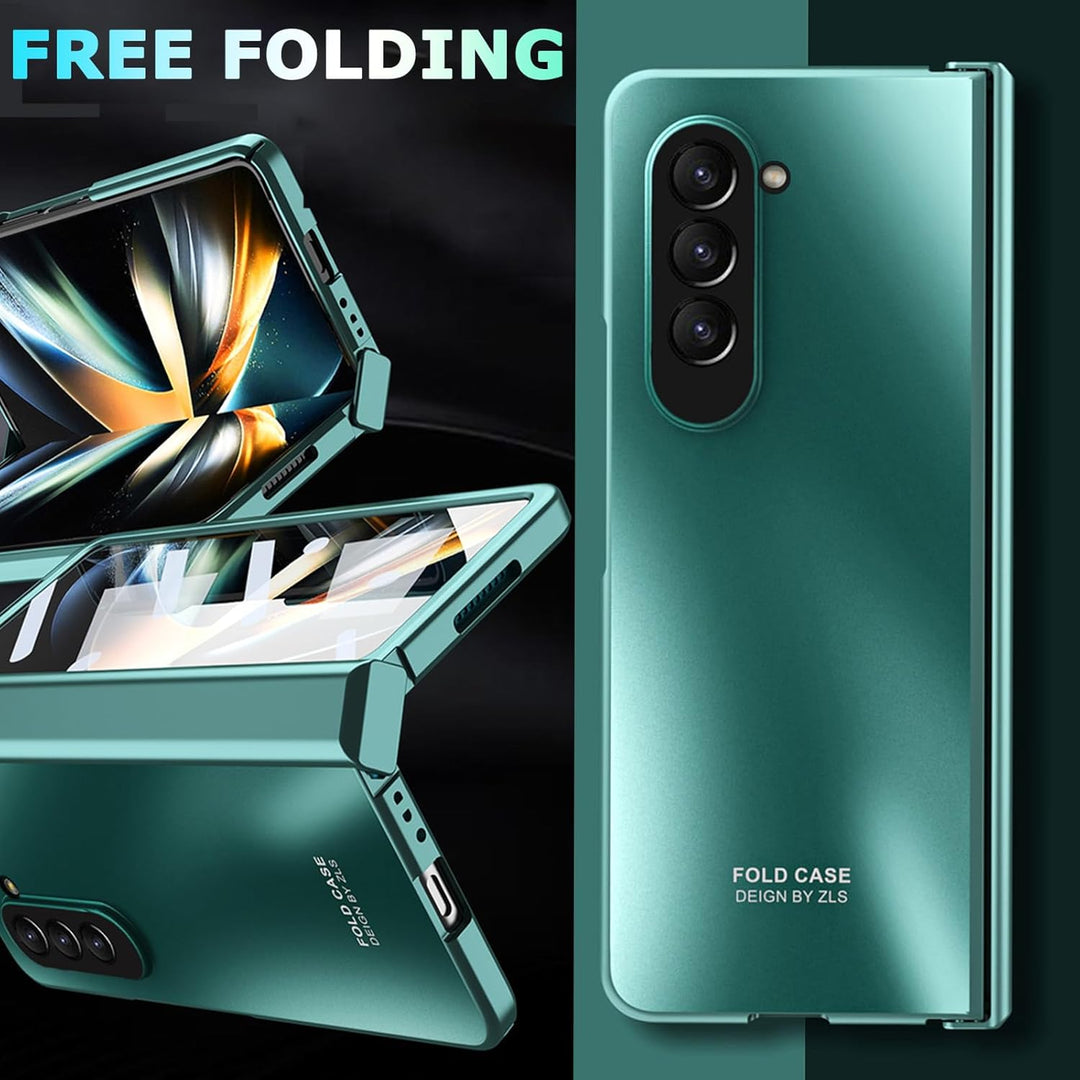 NINKI Schutzhülle für Samsung Galaxy Z Fold 5, mit Displayschutzfolie, Scharnierschutz, Farbverlauf,