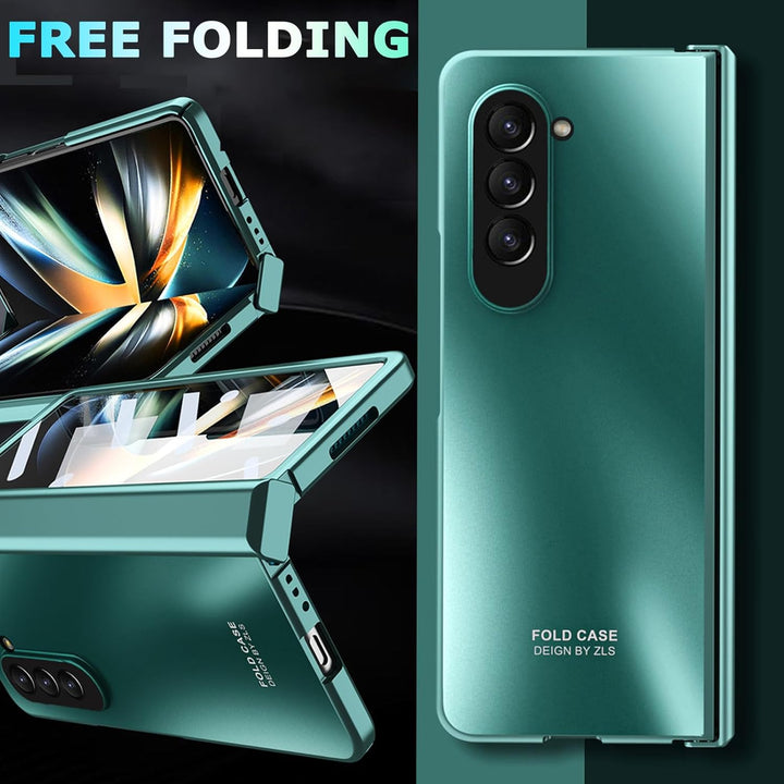 NINKI Schutzhülle für Samsung Galaxy Z Fold 5, mit Displayschutzfolie, Scharnierschutz, Farbverlauf,