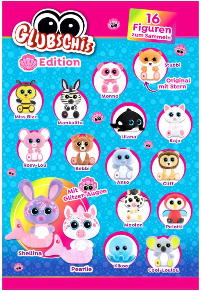 Bundle mit Blue Ocean Glubschis Sammelfigur Muschel Serie 4 - Glubschi Glitzer - Figur Miss Bizz - E