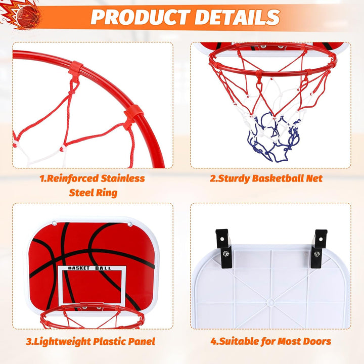 Mini Basketballkorb füR Zimmer und Outdoor, inklusive Ballpumpe und 2 Mini Basketballs, einfache Mon