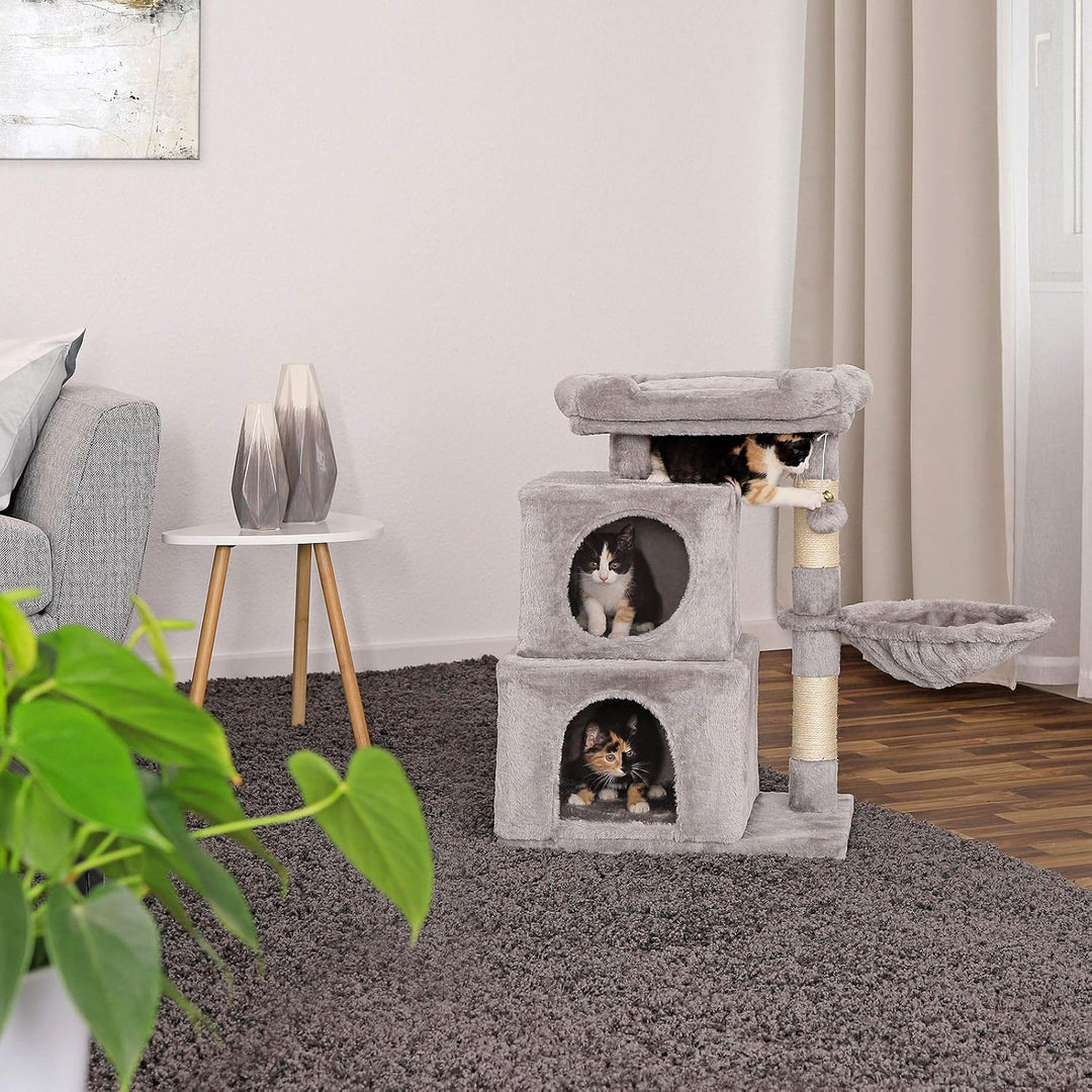 lionto Kratzbaum Kletterbaum Katzenkratzbaum Katzenbaum Höhe 70 cm, hellgrau, hellgrau