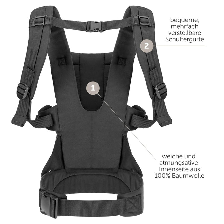 Fillikid - Ergonomische Babytrage/Kindertrage 4in1 - Bauchtrage, Rückentrage, variable Blickrichtung