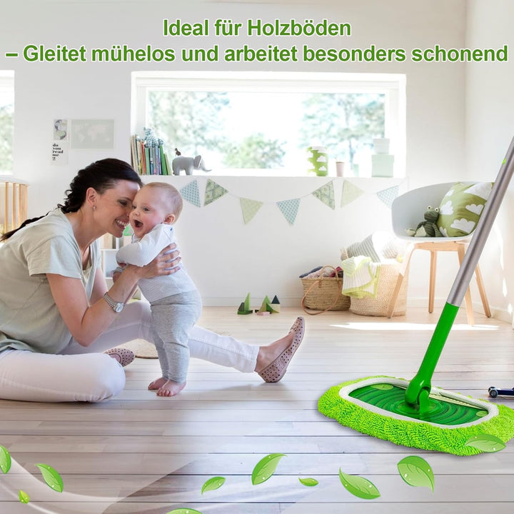 16 Stück für Swiffer Bodentücher Tücher Mikrofaser Set, Waschbare Mikrofaser Bodentücher,Feucht- und