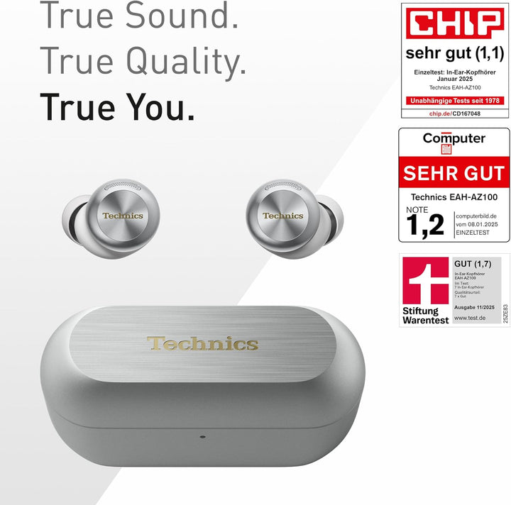 Technics EAH-AZ100E-S Kabellose Kopfhörer mit Geräuschunterdrückung, Bequeme In-Ear-Kopfhörer, Multi