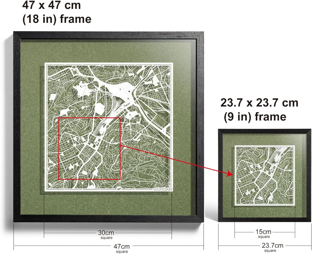 O3 DESIGN STUDIO - Marco de Papel para mapas, 22,8 x 22,8 cm, en Caja de Regalo, Fondo, autocambiant