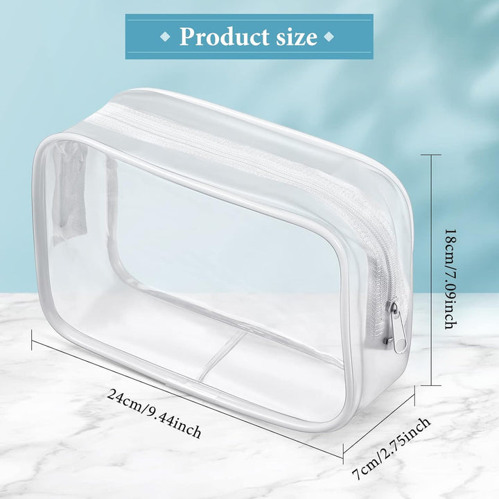 Weewooday Transparente Kosmetiktasche aus PVC, mit Reissverschluss, Kosmetiktasche, wasserdicht, für