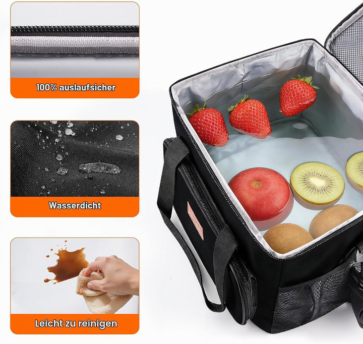 Isolierte Faltbare Kühltasche Lunchtasche wasserdichte Thermotasche Umhänge Tragetasche Für Herren D