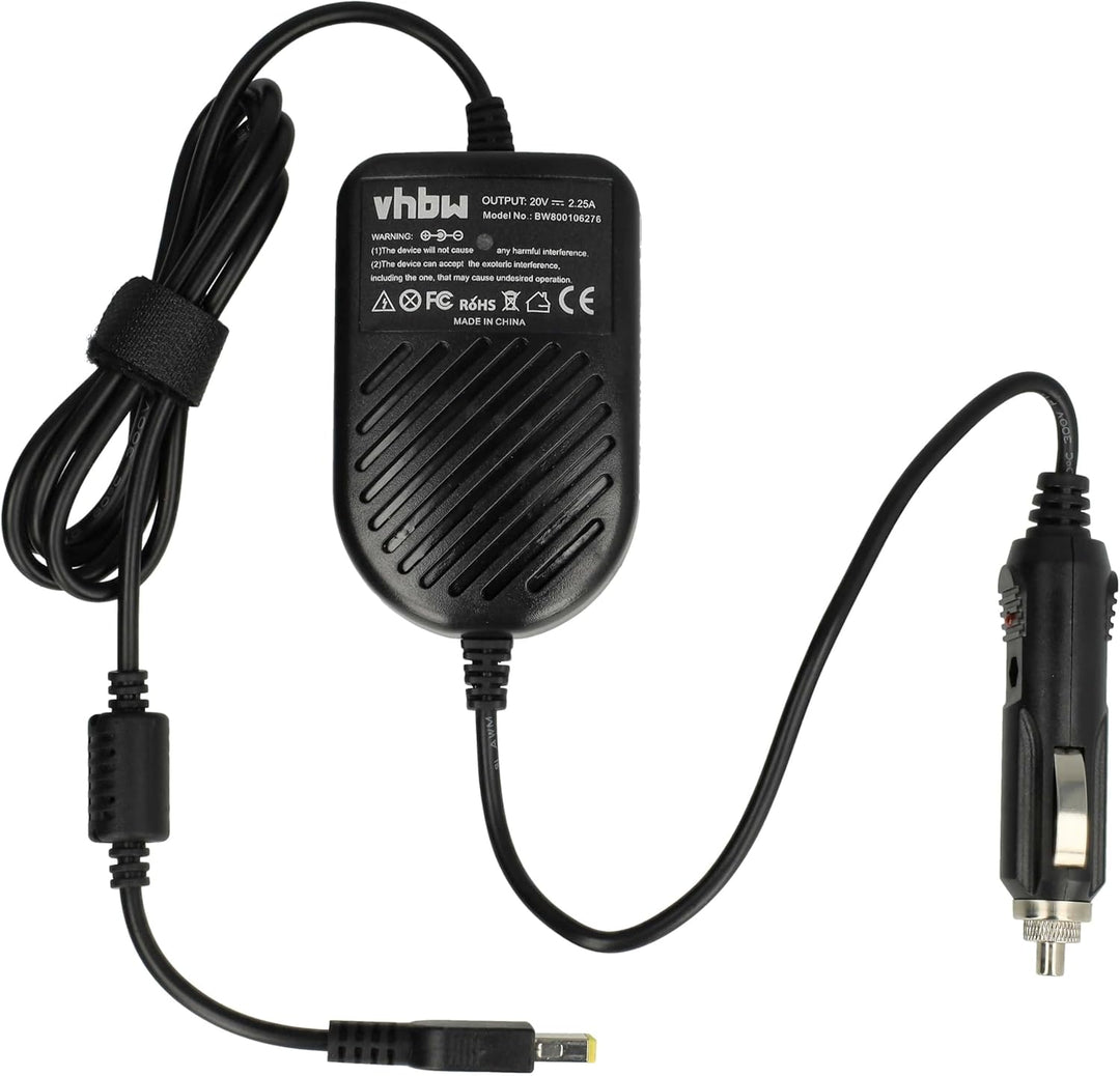 vhbw KFZ-Ladekabel kompatibel mit Lenovo ThinkPad T440P, T440s, T540p (Dual Core) Laptop, Notebook -