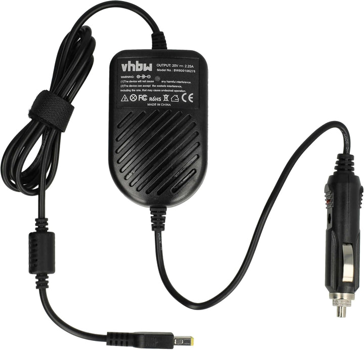 vhbw KFZ-Ladekabel kompatibel mit Lenovo ThinkPad T440P, T440s, T540p (Dual Core) Laptop, Notebook -