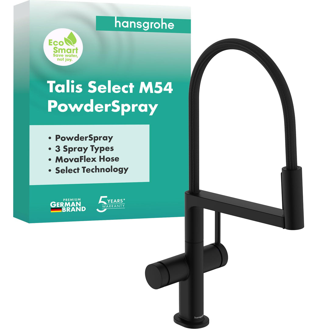 hansgrohe Talis Select M54 PowderSpray Küchenarmatur mit flexiblem Auslauf und Brause, SemiPro, 3 St