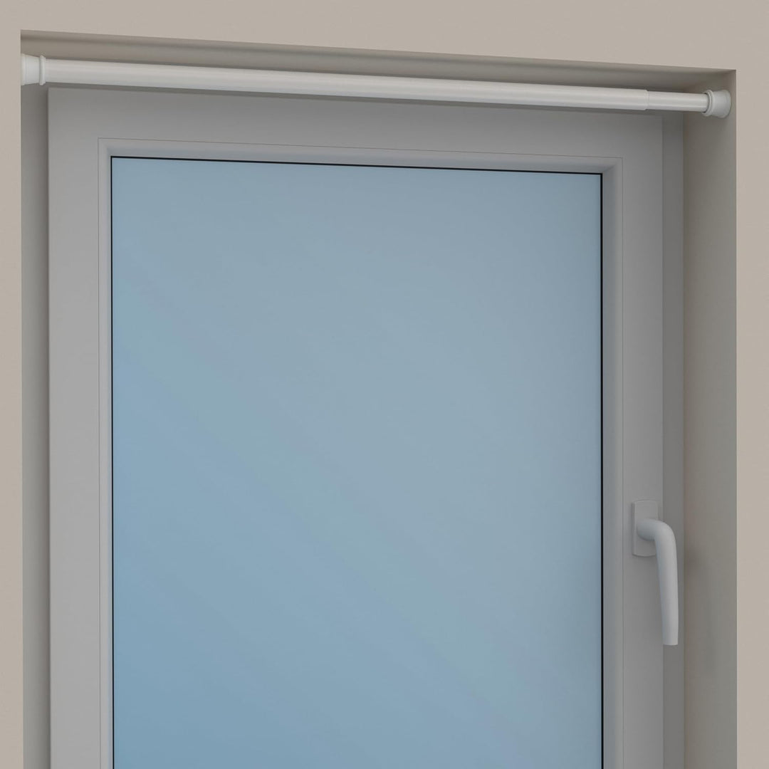INTERDECO Spannstangen Weiss ausdrehbare Klemmstangen mit Gummistopfen 26/23 mm Ø Tensofix, 125-220