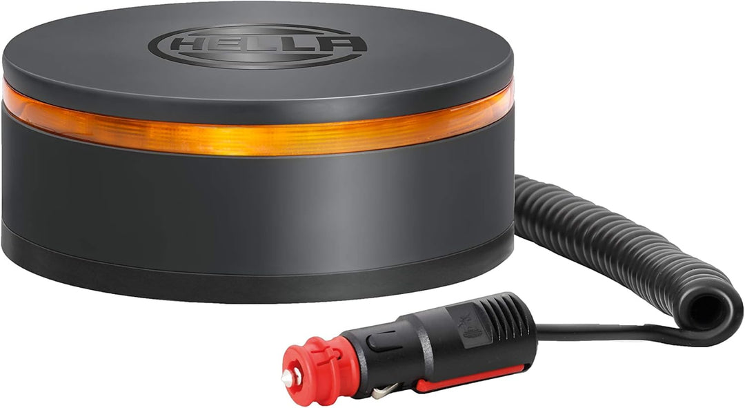 HELLA - LED-Blitz-Kennleuchte - K-LED Rebelution - 24/12V - gelb - Anbau/Magnetbefestigung - Kabel: