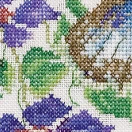 Thea Gouverneur - Kreuzstich-Set - Schmetterling Blaue Klematis - Leinen - 36 Count - Für Erwachsene