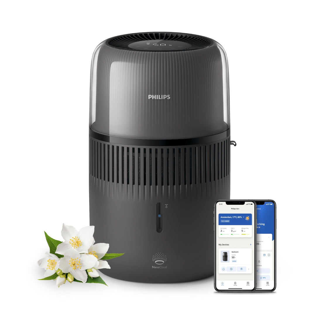 Philips 5000 Series Smart Verdunstungsbefeuchter für 45m², 12dB Ultra-leise, Schlafmodus, 99% wenige