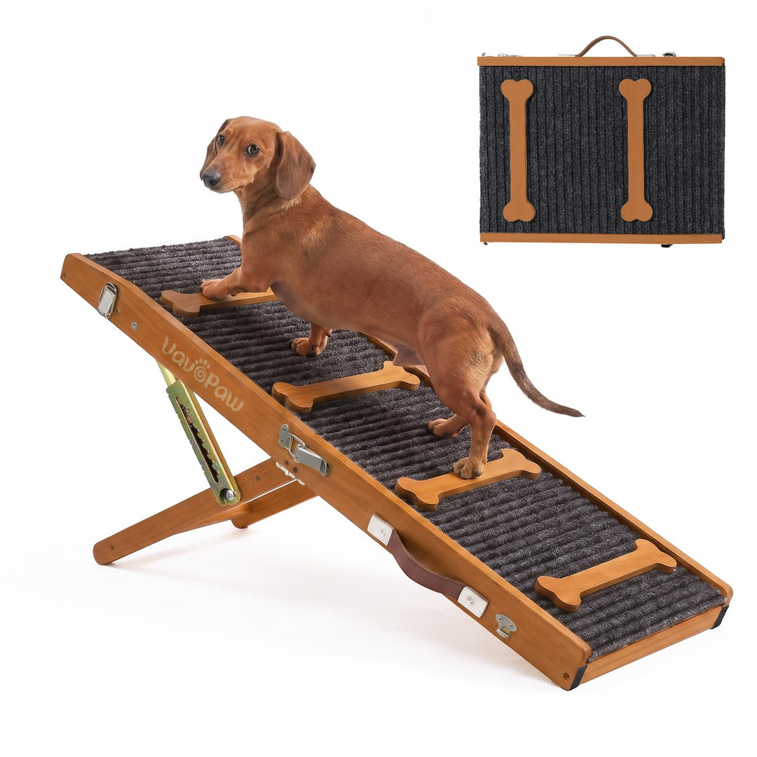 VavoPaw Hunderampe für Sofa und niedrige Möbel, Rampe für Kleine Hunde bis 15 kg, 7 Einstellbar Höhe