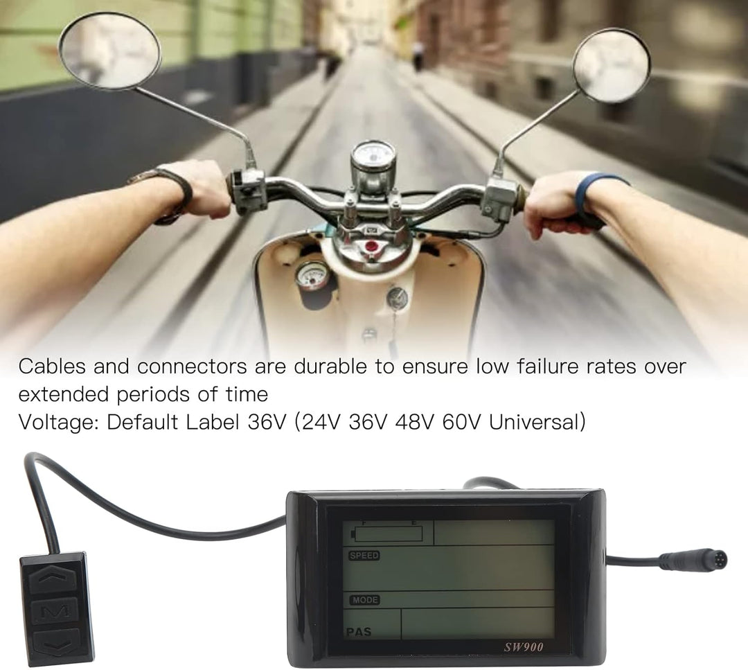 Elektrofahrrad-LCD-Display, SW900-Display-Bedienfeld, Wasserdichtes LCD-Display-Messgerät, Elektrofa