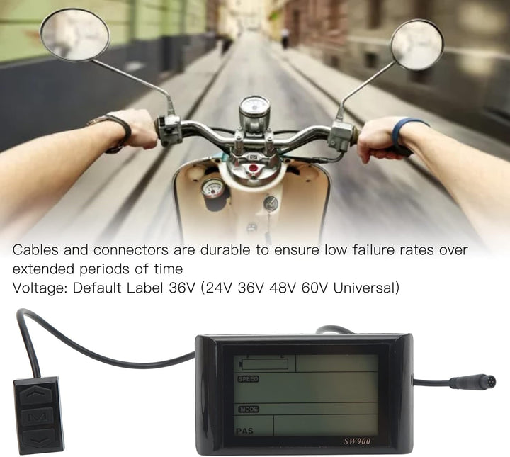 Elektrofahrrad-LCD-Display, SW900-Display-Bedienfeld, Wasserdichtes LCD-Display-Messgerät, Elektrofa