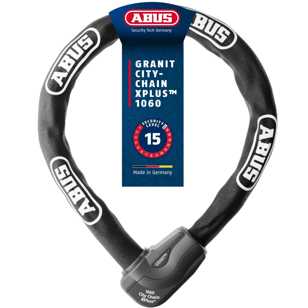 ABUS Kettenschloss Granit CityChain XPlus 1060 – Fahrradschloss aus gehärtetem Stahl – ABUS-Sicherhe