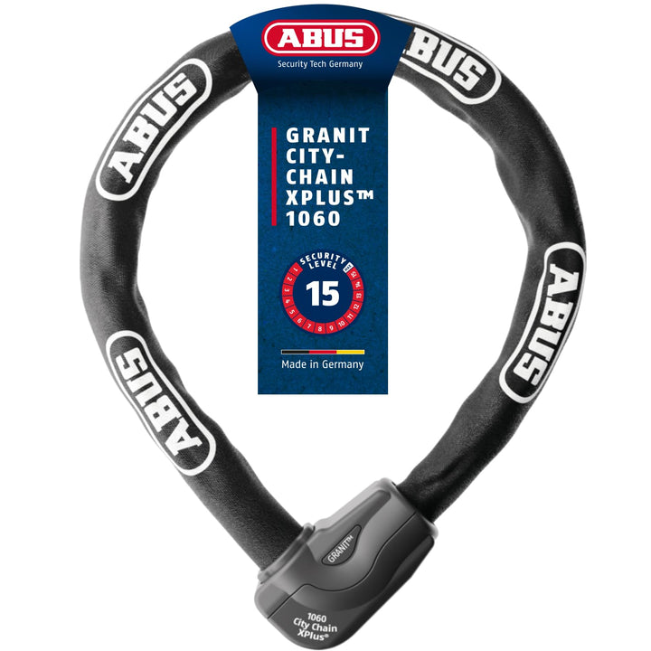 ABUS Kettenschloss Granit CityChain XPlus 1060 – Fahrradschloss aus gehärtetem Stahl – ABUS-Sicherhe