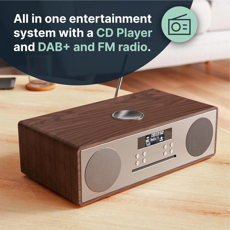 Majority Oakington DAB & UKW CD-Player und Digitalradio | Bluetooth, Stereo-Lautsprechersystem, Fern
