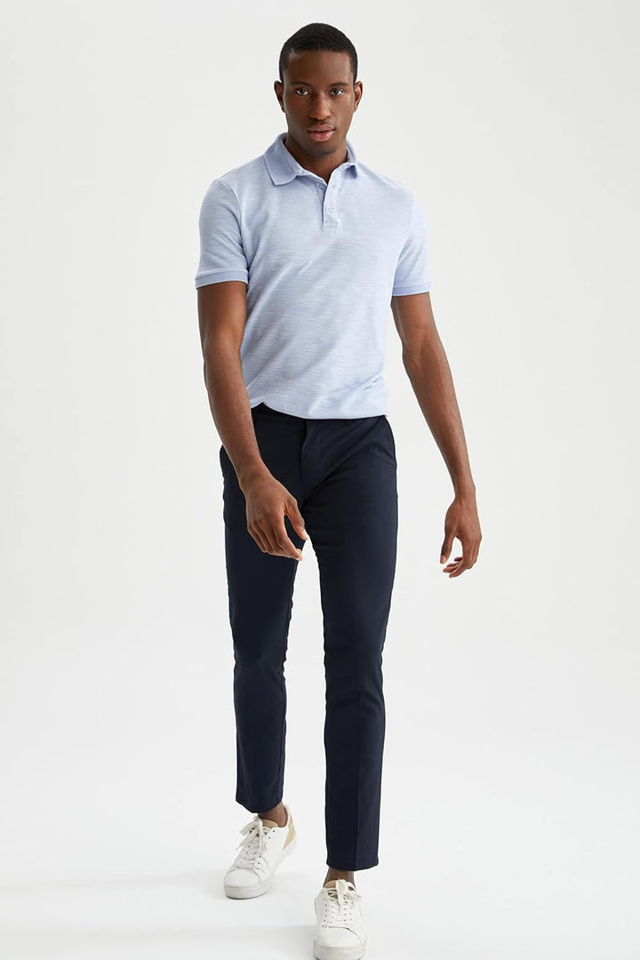 DeFacto Herren Polo Shirt, Blau