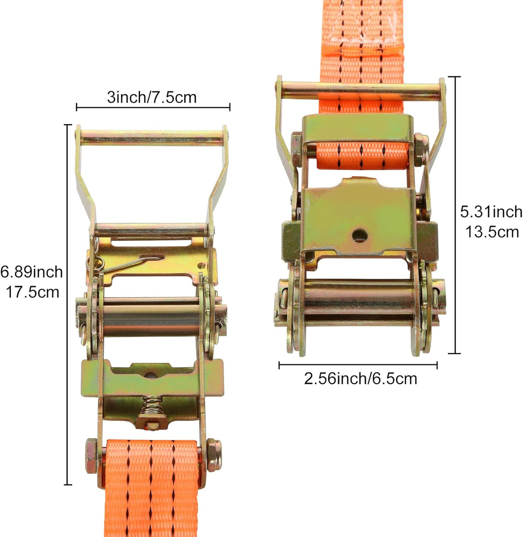 SENENQU 4 Sätze à 3000 kg Spanngurte mit Ratsche und Haken 6 m x 38 mm, Zurrgurt mit Ratsche und Hak