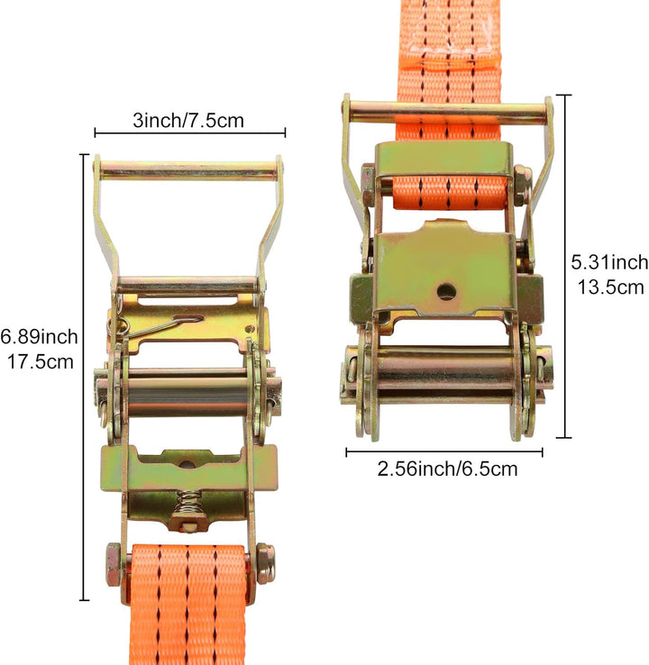 SENENQU 4 Sätze à 3000 kg Spanngurte mit Ratsche und Haken 6 m x 38 mm, Zurrgurt mit Ratsche und Hak