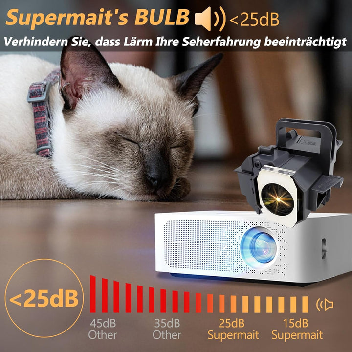 Supermait EP49 A++ Qualität Ersatz Projektorlampe Lampe mit Gehäuse kompatibel mit Elplp49 kompatibe