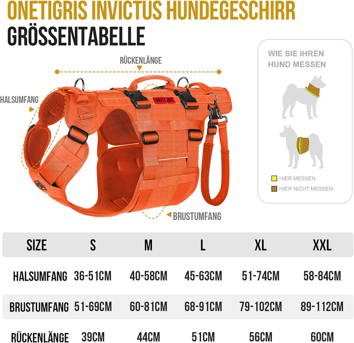 OneTigris Hundegeschirr, Invictus Hunde Tragehilfe für Mittelgrosse Grosse, Einstellbar Gehhilfe für