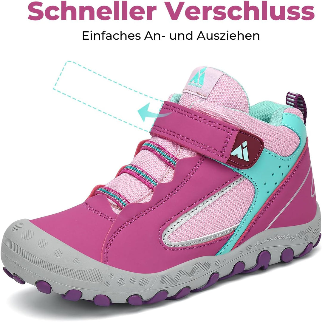 Mishansha Kinder Wanderschuhe Trekking Wanderstiefel Outdoor Trekkingschuhe 26 EU Verkehr Violett, 2