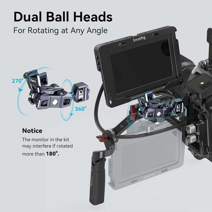 SmallRig Articulating Magic Arm mit NATO-Klemme und 1/4"-20 Schraube (mit einziehbaren Stiften), 360