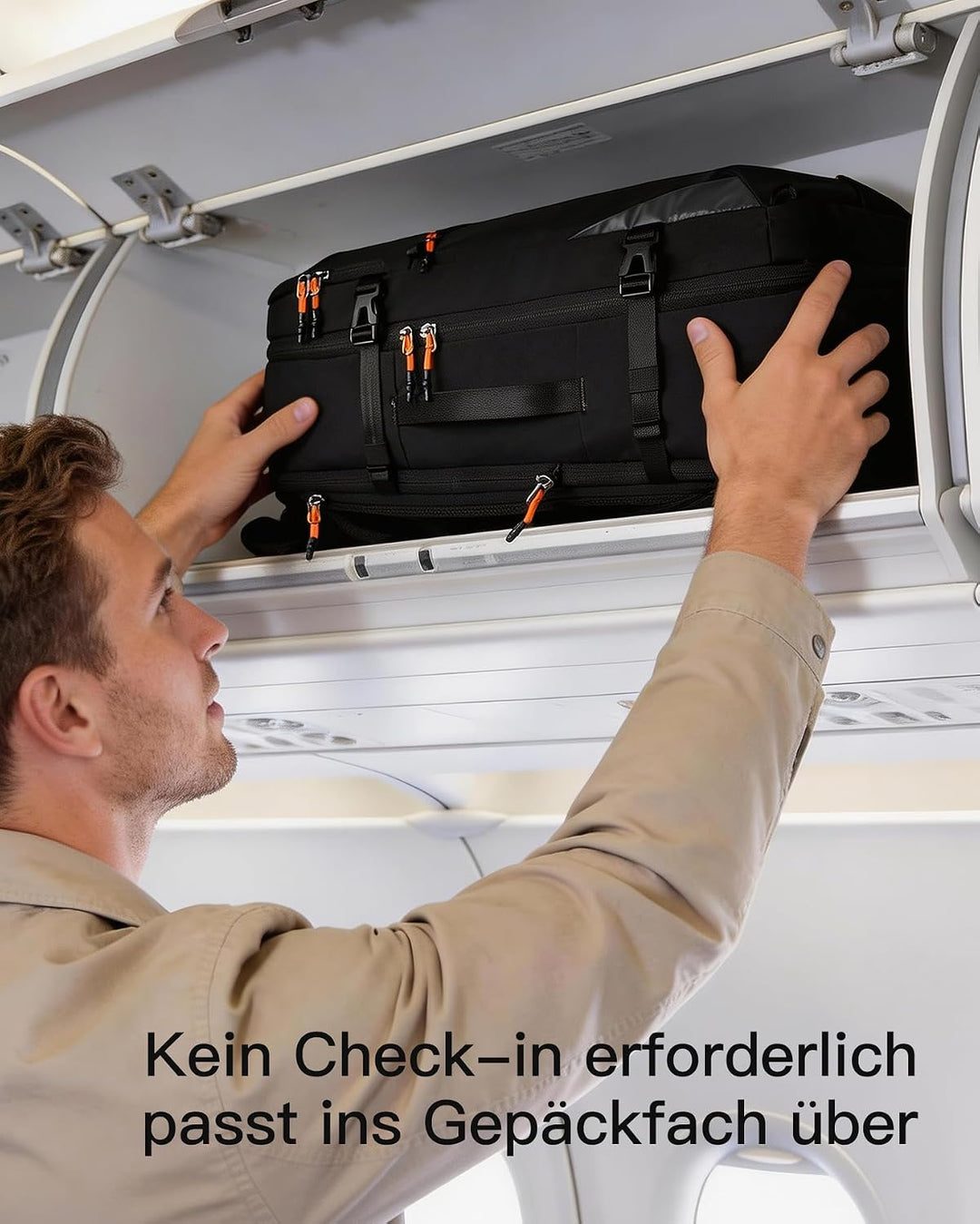 Inateck Leichter Reiserucksack 38.5-46L, Erweiterbarer Handgepäck Rucksack | Spritzwassergeschützt T