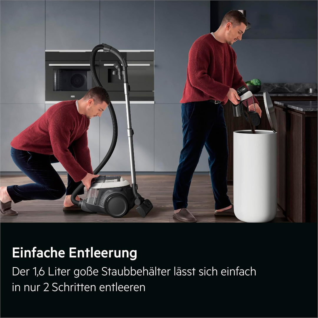 AEG CLEAN 6000 Staubsauger Beutellos, Starke Zyklontechnologie 700 W, AllFloor Bodendüse, 6-stufige