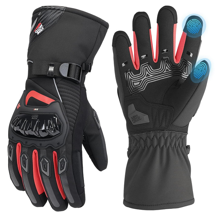 KEMIMOTO Winter Motorradhandschuhe, geprüfte Motorradhandschuhe,Motorrad Handschuhe Winter, Touchscr