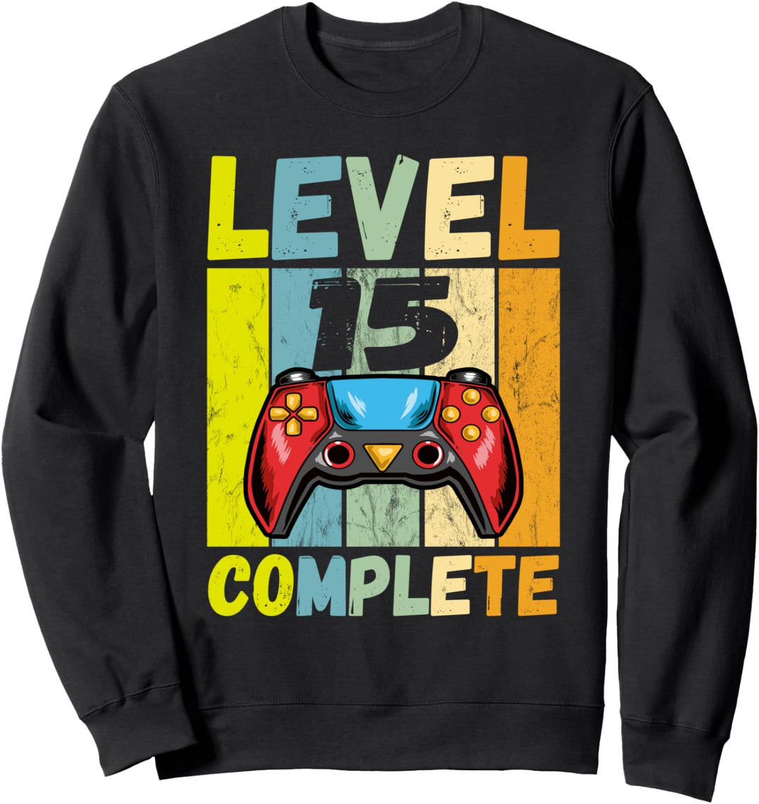 15. Geburtstag Junge Mann Level 15 Jahre Geschenk Sweatshirt