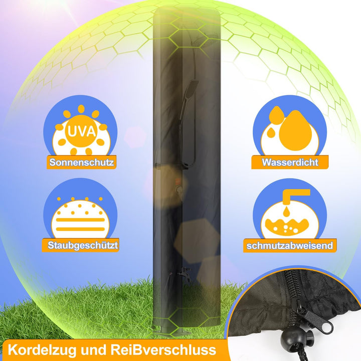 Herrselsam Solardusche 20L Solar Gartendusche warmes Wasser max. 60°C ohne Stromanschluss Pooldusche