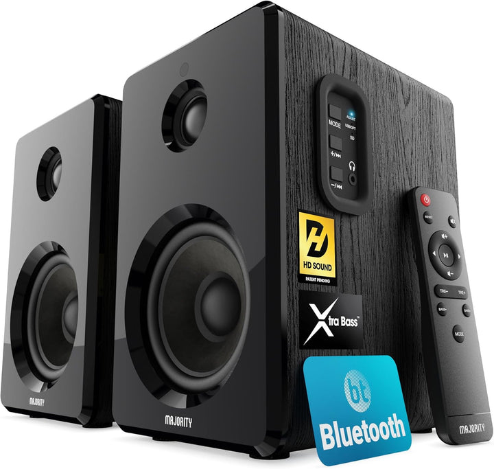 MAJORITY D40 Bluetooth Lautsprecher Boxen | 60W 2.0 Aktivlautsprecher | Studio Monitor mit 4"-Treibe