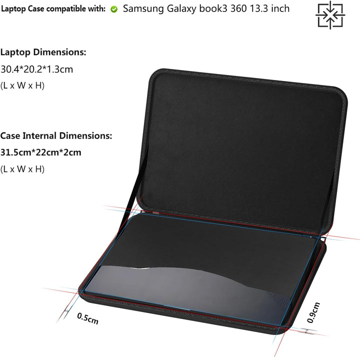 Smatree 13 Zoll Laptop-Hülle Tragetasche, nur Kompatibel mit Samsung Galaxy book3 360 13,3 Zoll (Nic