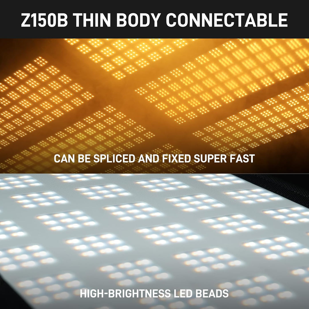GVM ZipTile Z150B Bi-Color Flexibles LED-Videolicht 2700K–6800K, 150W Panellicht 15500 Lux/m, 12 Lic
