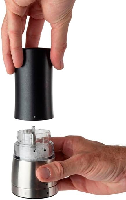 PEUGEOT - elektrische u‘Select-Salzmühle Daman 16 cm + Steinsalz - 6 voreingestellte Mahlgrade - Alu