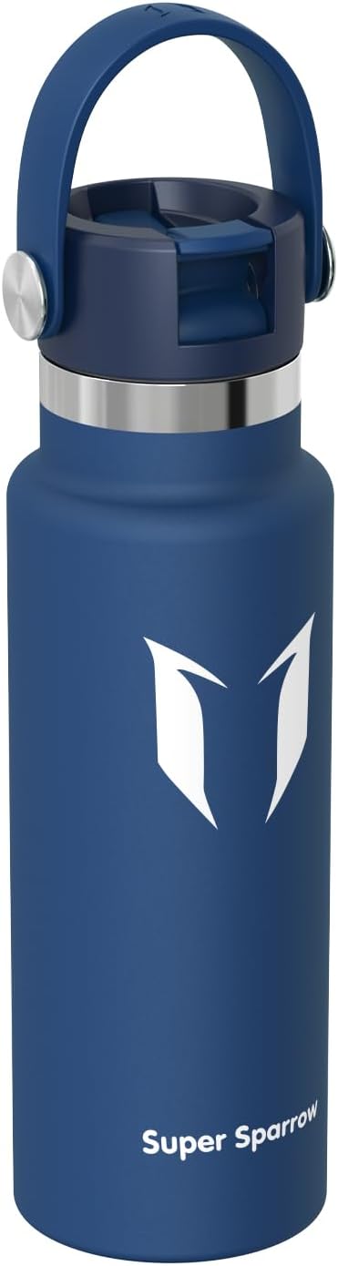 Super Sparrow Trinkflasche Edelstahl - Thermobecher - 350ml, 500ml, 750ml, 1L, 1.2L - FlipFlow Trink