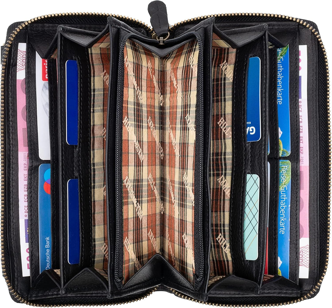 Hill Burry Echtleder Handy Portemonnaie Rinara I Geldbörse | Umhängetasche | Handy Wallet hochwertig