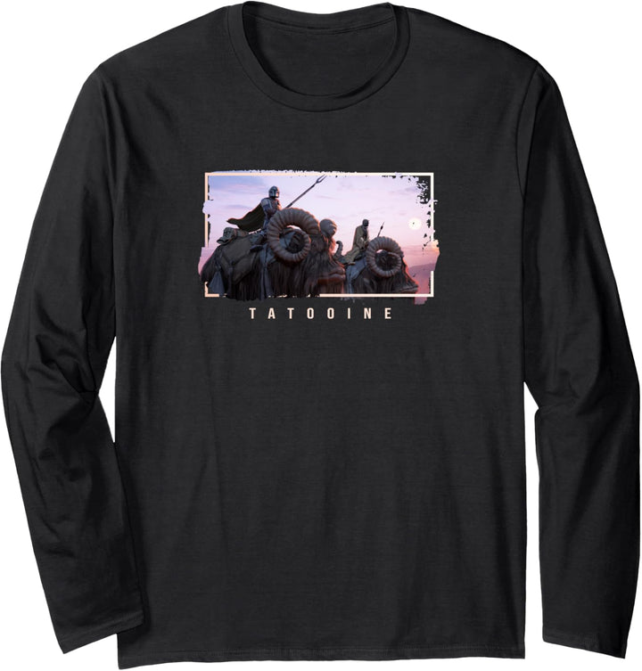 Star Wars Mando Tatooine Poster Langarmshirt