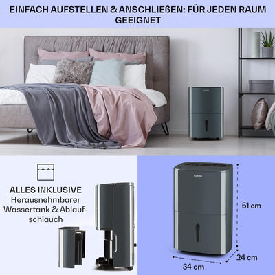 Klarstein Luftentfeuchter & Luftreiniger Elektrisch, 20 L Raumentfeuchter Klein für Wohnung Schlafzi