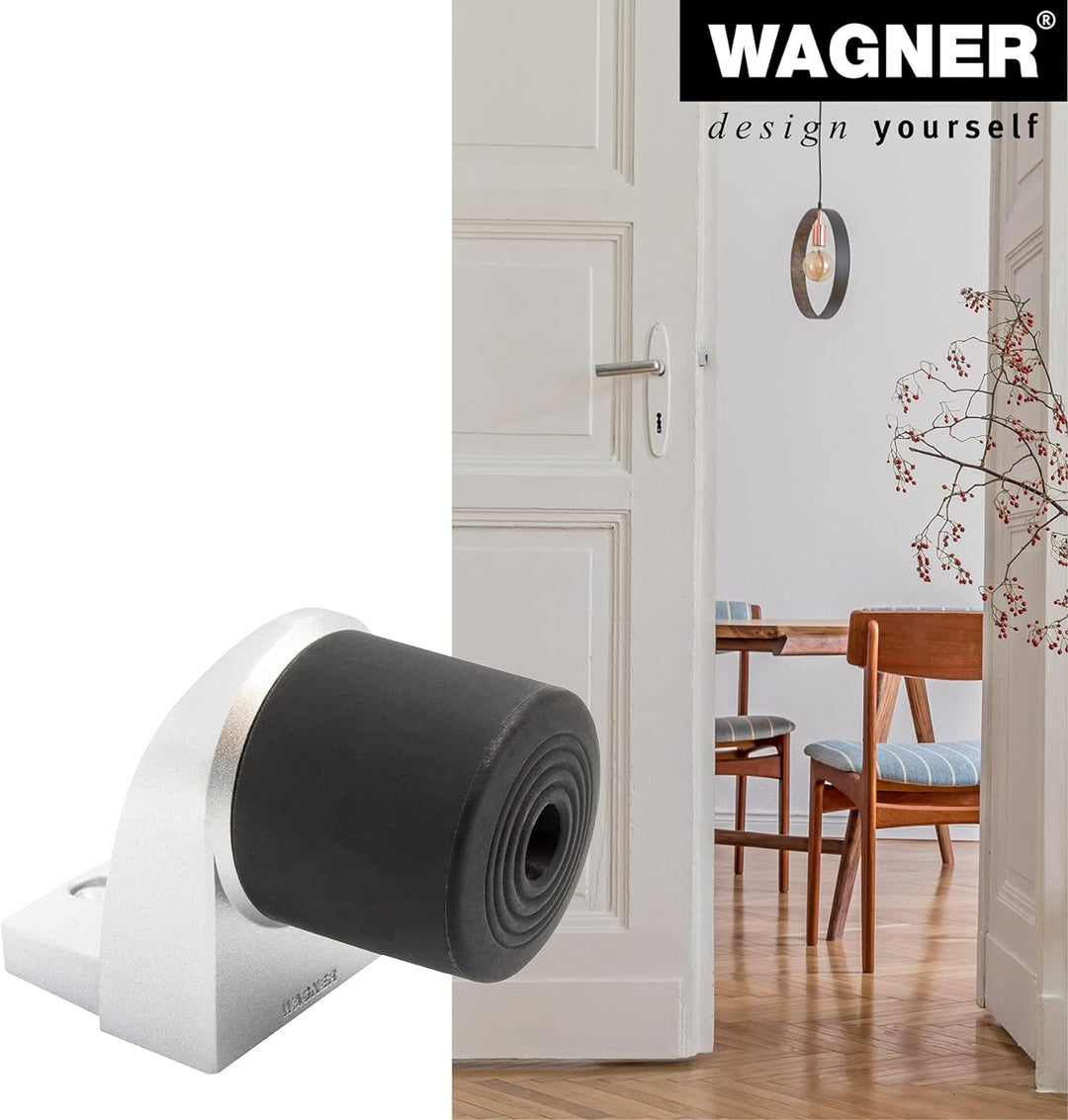 WAGNER Bodentürstopper BACK DOOR - 95 x 50 x 70 mm, Zinkdruckguss in Aluminium-Optik, Puffer thermop
