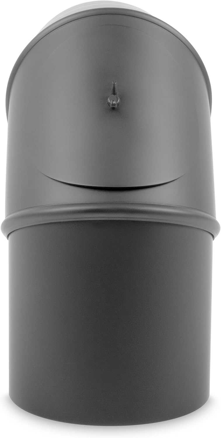 Ø 150 mm - Bogen drehbar 0° - 90° mit Tür Gussgrau Ofenrohr Bogen 0-90° drehbar mit Tür Gussgrau