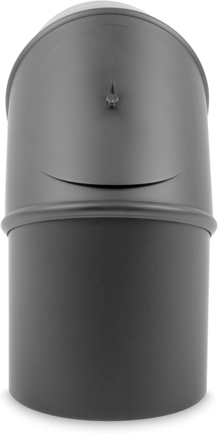 Ø 150 mm - Bogen drehbar 0° - 90° mit Tür Gussgrau Ofenrohr Bogen 0-90° drehbar mit Tür Gussgrau